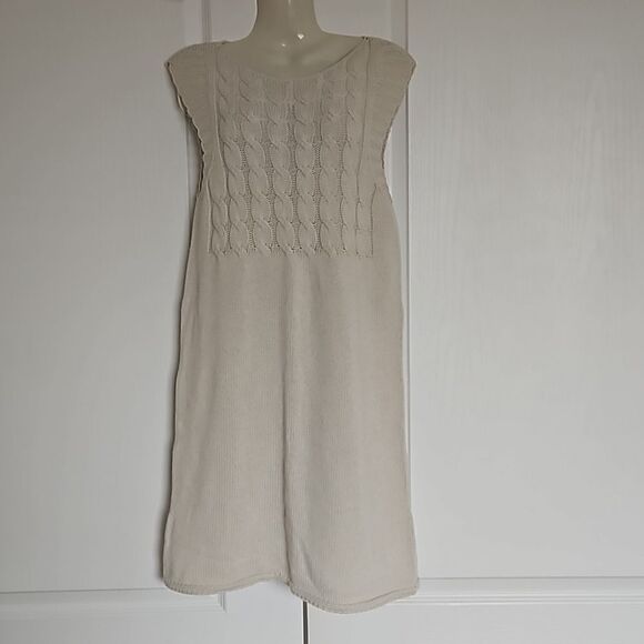 Zara Sweater Mini Sleeveless Dress Small Off White - Picture 2 of 16